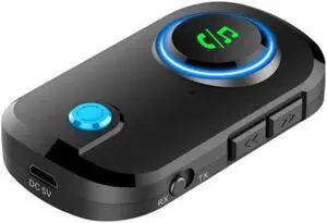 2 in 1 Wireless Bluetooth Audio Adapter V5.0 Bluetooth 3.5mm AUX Receiver Transmitter for Cars TVs Speakers