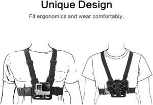 Mobile Phone Chest Strap Belt for BODY HARNESS Phone Clip Mount for Go Pro Hero 10/9/8/7/6/5/4/3+/3/2/1 Chest Harness Mo