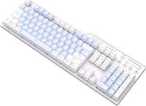 AJAZZ AK35i-PBT RED  Ergonomic Design N-key Rollover Wired Black Switch Mechanical Gaming Keyboard For Office And Game Red Switch White White/Blue