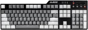 AJAZZ AK35i Mechanical Gaming Keyboard, 104 Keys with 6 Multimedia Keys, PBT Keycaps, Triple Mode Bluetooth/2.4G/Wired Keyboard Full-size for Office and Gamer Blue Switch-White Grey