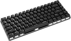 AJazz AK33 82 Keys Mechanical Gaming Keyboard Suitable for Office and Gaming White Lighting Blue Switches Black