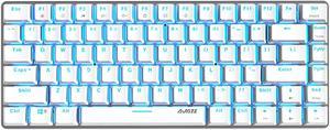 AJAZZ AK33 Mechanical Gaming Keyboard Wired,White Lighting Modes,82 Keys 100% Anti-Ghosting Mechanical Keyboard for Laptop, Windows,MAC, PC Games and Work, White Keyboard(Red Switch)