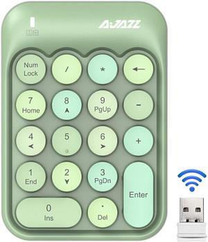 AJazz AK18 Universal Numeric Keyboard RGB 18 Keys Mini Numeric Keypad 5.0 Bluetooth Wireless 2.4G USB for Laptop Desktop PC Green Colorful