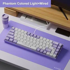 AJAZZ AK680 65% Gaming Mechanical Keyboard Wired Wireless Bluetooth Gamer Keyboard Hot Swap Custom Keycap Gasket for Pc Laptop