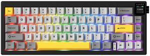 Ajazz AK650 Gaming Mechanical Keyboard with Color Screen 66 Keys RGB Bluetooth Wireless Keyboard Gamer 5000mAh For PC Laptop Black-Dream switch