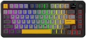 AJAZZ AK820 MAX Plus Gaming Keyboard Tri Mode 8000mAh Gasket TFT Screen Hot Plug Mechanical Keyboard Customized PC Accessory BLACK-Maillard switch