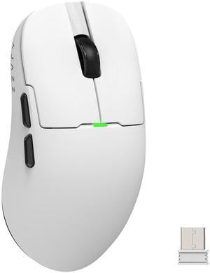 Ajazz AJ159 dual-mode gaming mouse with both Type-C wired and USB receiver wireless connectivity, equipped with a high-performance PAW3395 sensor, features 5 programmable buttons, a lightweight design