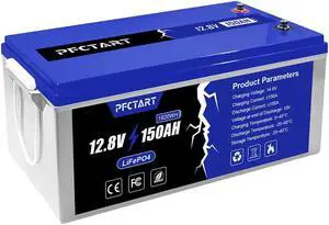 12V 150AH LiFePO4 Deep Cycle Lithium Battery for RV Marine Off-Grid Solar System
