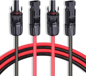 12AWG 1 Pair Black+Red Solar Panel Extension Cable with Female & Male Connectors