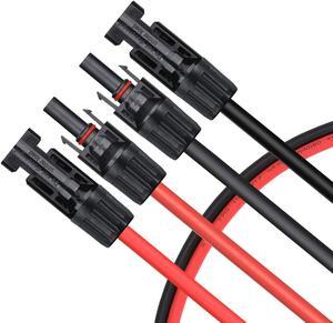 PFCTART 16.5Ft Solar Panel Extension Cable Wire Connector 12AWG Black+Red