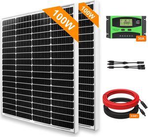 PFCTART 100W 200W 400W 1000W Watt Monocrystalline Solar Panel PV 12V Home RV