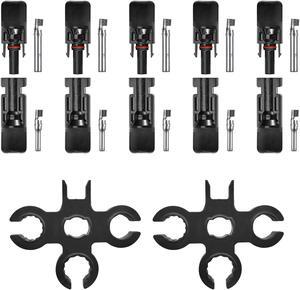 PFCTART 5 Pairs Male Female M/F Wire Cable Connector Tool Set Solar Panel 30A Waterproof