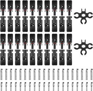 20 Pairs Solar Panel Cable Wire Connectors Kit Male/Female Waterproof Adapter US