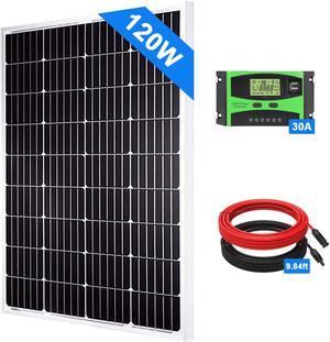 PFCTART 120W Watt 12V Volt Mono Solar Panel Kit Battery Charger RV Off Grid