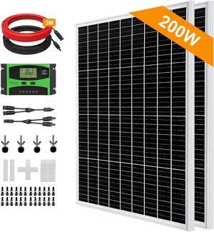200W 12V/24V Premium Solar Panel Kit With 30A Solar Controller Off Grid Solar Kit