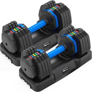55 LB Weight Dumbbell Set Adjustable Gym Home Barbell Plates Body Workout