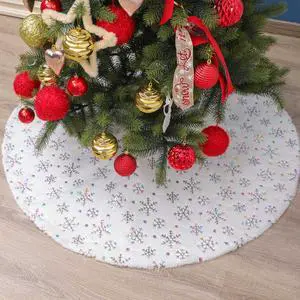 Christmas Tree Skirt Tree Mat Xmas Holiday Party Decorations Ornaments 35''