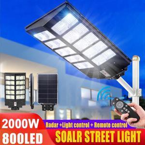 9900000000LM 2000W Commercial Solar Street Lights LED Light Dusk To Dawn Road Lamp NEW