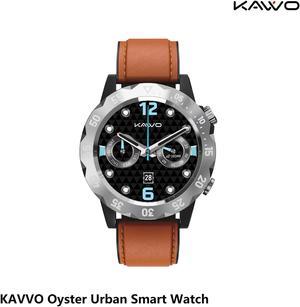 KAVVO Oyster Urban Smart Watch for iOS Android Phones, Luminous Technology with Mechanical Rotating Bezel, IP 68 Waterproof, Fitness Tracker with Blood Oxygen and Heart Rate Monitor Titanium Gray