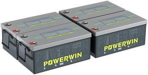 POWERWIN 48V 100Ah LiFePO4 Battery BT5120, 48V (51.2V)  Grade A Cells Lithium Battery, 4800W 5120Wh Load Power, Built-in 100A BMS, Perfect for 48V Inverter, Backup Power, Solar System, RV, Off G(4PCS)