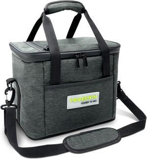 POWERWIN Carrying Case Bag EVA Portable Power Station Carrying Storage Bag Waterproof for Most Portable Charging Stations Hold Food and Drink Keep Warm and Insulated Dark Green