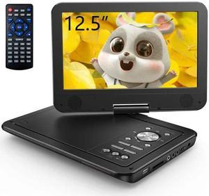 YOTON 12.5" Portable DVD Player with 10.5" HD Swivel Screen for Car and Kids, Built-in Battery