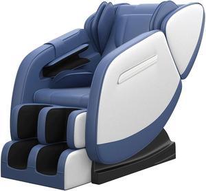 Real Relax® 2024 Health Care MM350 Massage Chair Recliner with Zero Gravity, Full Body Air Pressure, Heating, Bluetooth, Foot Roller, Neck Shoulder Back Calf, Foot Massager for Home and Office, Blue