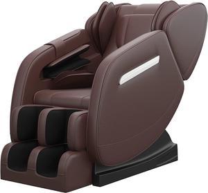 Real Relax® 2024 Health Care MM350 Massage Chair Recliner with Zero Gravity, Full Body Air Pressure, Heating, Bluetooth, Foot Roller, Neck Shoulder Back Calf, Foot Massager for Home and Office, Brown