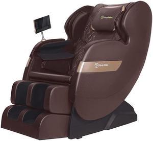 Real Relax® 2024 Favor-03 ADV Massage Chair of Dual-core S Track, Recliner of Full Body Massage Zero Gravity, Brown