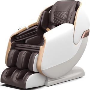 Real Relax® 2024 Home Massage Chair PS3100, Full Body Zero Gravity Shiatsu Robots Hands SL-Track Massage Recliner with Body scan Bluetooth Heat, Brown