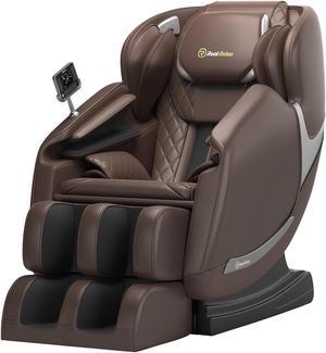 Real Relax® Favor 04 ADV 2024  Health Care Massage Chair, Full Body Zero Gravity Massage Chair with Dual-core S Track LCD Remote Bluetooth Heating,  Brown