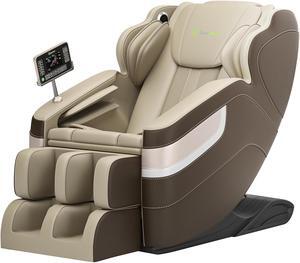 Real Relax® 2024 Massage Chair, 2024 Full Body Zero Gravity Massage Recliner, with Auto Modes, Waist Heating, LCD, Bluetooth, Foot Massage, BS04 Brown