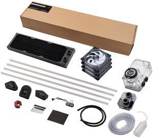 Phanteks Glacier EZ-Fit 360 D30-KIT, Complete DIY Water-Cooling Kit, CPU-Block, Reservoir, 360x30mm Radiator, D30-120 Fan Triple-Pack, Hard Tube, Bending Tools, RGB, Black