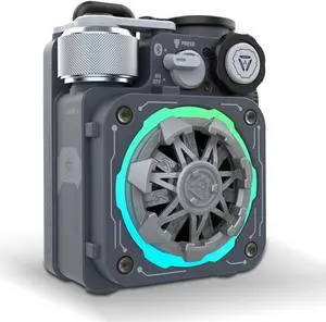 Muzen Cyber Cube-Pro Bluetooth Speaker, Bluetooth 5.0, Portable Speaker with Fidget Spinner, Crystal Clear Sound with RGB Led Light Wireless Speaker, Waterproof Speakers for Indoor Outdoor Gray