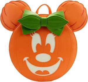 Loungefly Disney Glow Face Minnie Mouse Pumpkin Mini Backpack