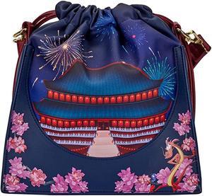 Loungefly Disney Mulan Castle Cinch Sack Crossbody Bag Purse