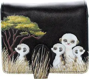 Shagwear Meerkats Small Black Zipper Wallet