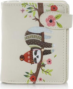 Shagwear Chilin Sloth Small Cream Zipper Wallet