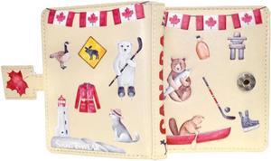 Shagwear Canadian Print Small Cream Zipper Wallet