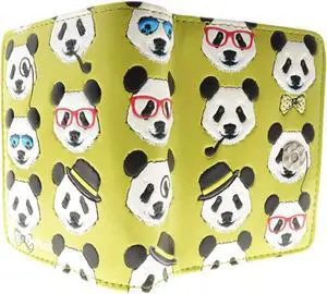 Shagwear Panda Repeat Small Lime Zipper Wallet
