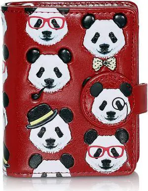 Shagwear Panda Repeat Small Red Zipper Wallet
