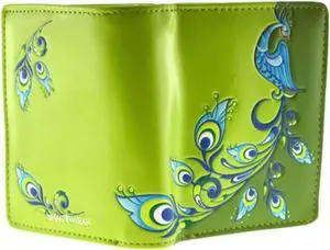 Shagwear Two Tone Peacock Small Lime Zipper Wallet