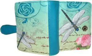 Shagwear Vintage Dragonfly Small Teal Zipper Wallet