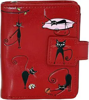 Shagwear Crazy Cats Small Red Zipper Wallet Shagwear Crazy Cats Small Red Zipper Wallet