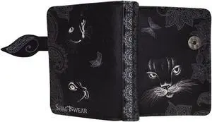 Shagwear Shadow Cat Small Black Zipper Wallet