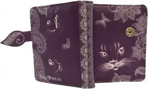 Shagwear Shadow Cat Small Purple Zipper Wallet