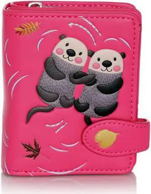 Shagwear Fuchsia Otters Small Wallet Shagwear Fuchsia Otters Small Wallet
