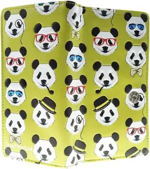 Shagwear Panda Repeat Large Lime Zipper Wallet