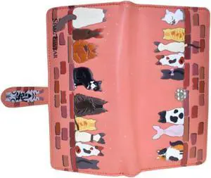 Shagwear Cats In A Row Large Coral Zipper Wallet Shagwear Cats In A Row Large Coral Zipper Wallet