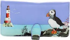 Shagwear Puffin Large Blue Zipper Wallet